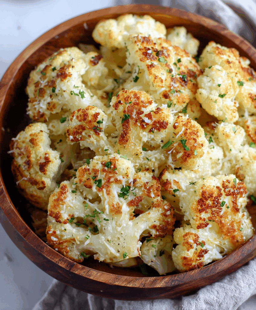 Cheesy Garlic Parmesan Cauliflower