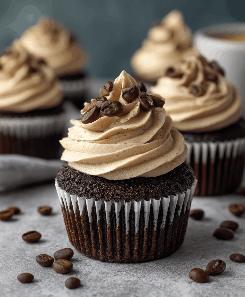 Espresso Brownie Cupcakes with Coffee Buttercream