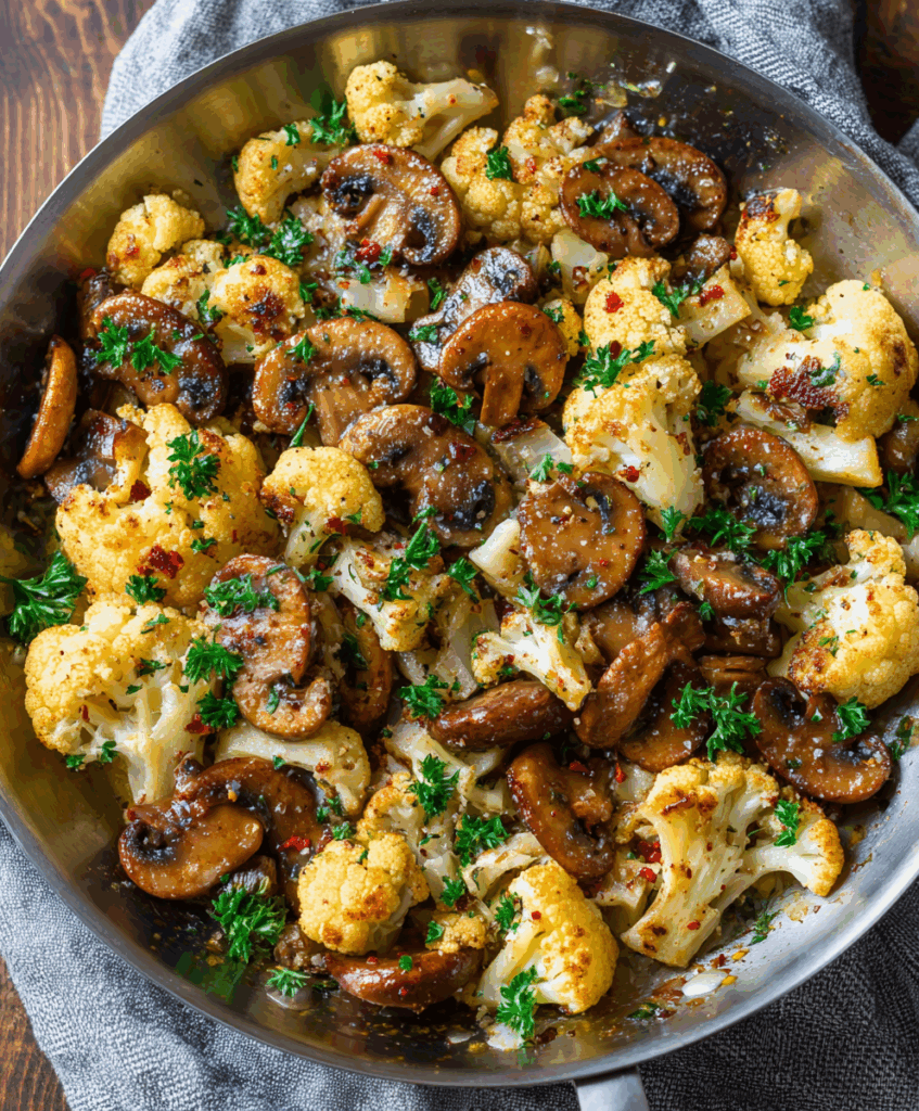 Garlic Cauliflower Mushroom Skillet: Quick & Delicious Dish