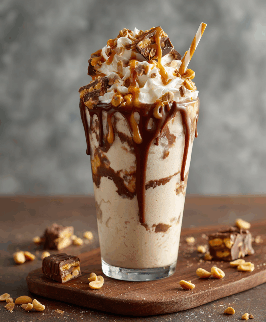 A Milkshake That Tastes Like Nostalgia: Decadent Snickers Bar Milkshake