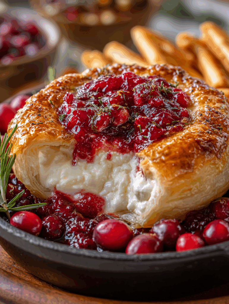 Baked Cranberry Cream Cheese Dip with a Golden Crust Recipe