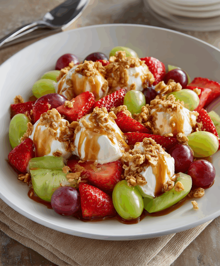 Caramel Crunch Cheesecake Fruit Salad