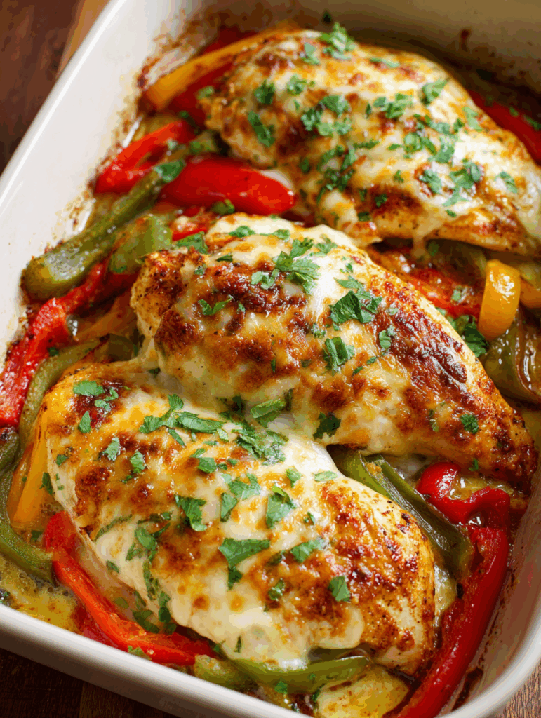 Cheesy Baked Fajita Chicken Recipe