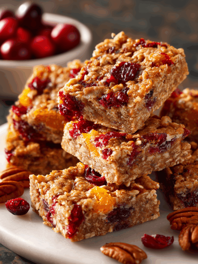 Cranberry, Orange & Pecan Oatmeal Bars Recipe