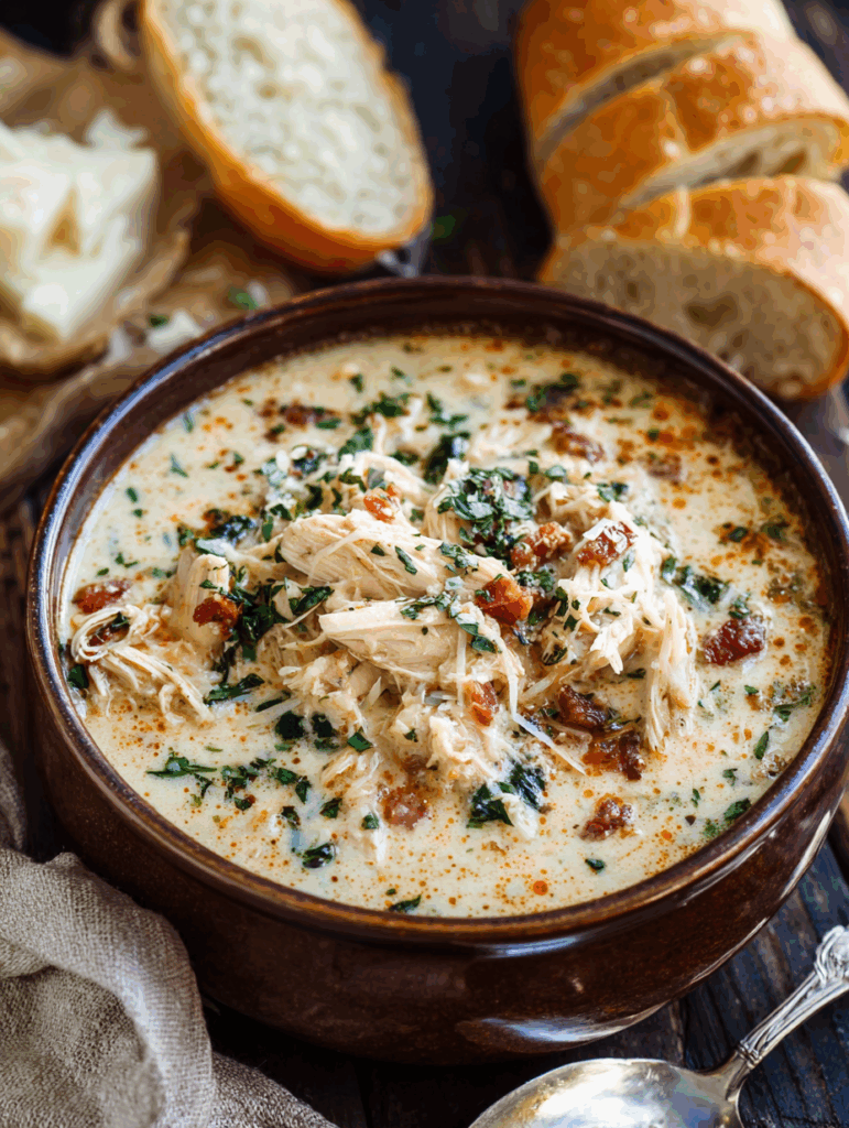 Crockpot Creamy Chicken Parmesan Soup Recipe