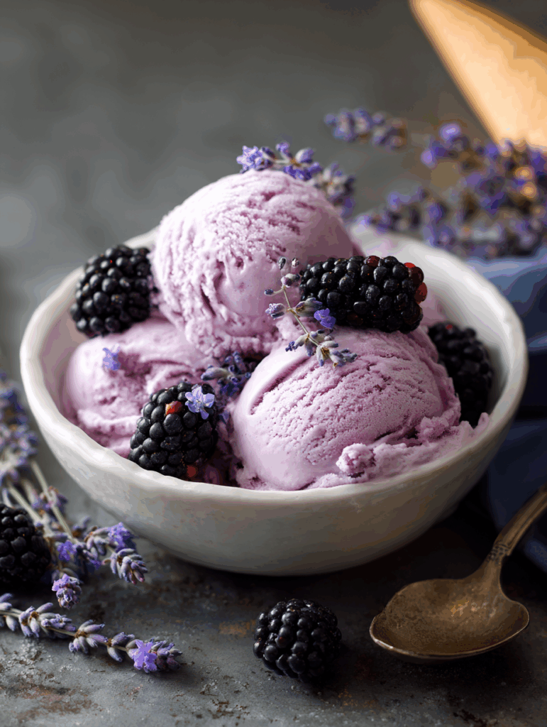 Lavender Blackberry Ice Cream