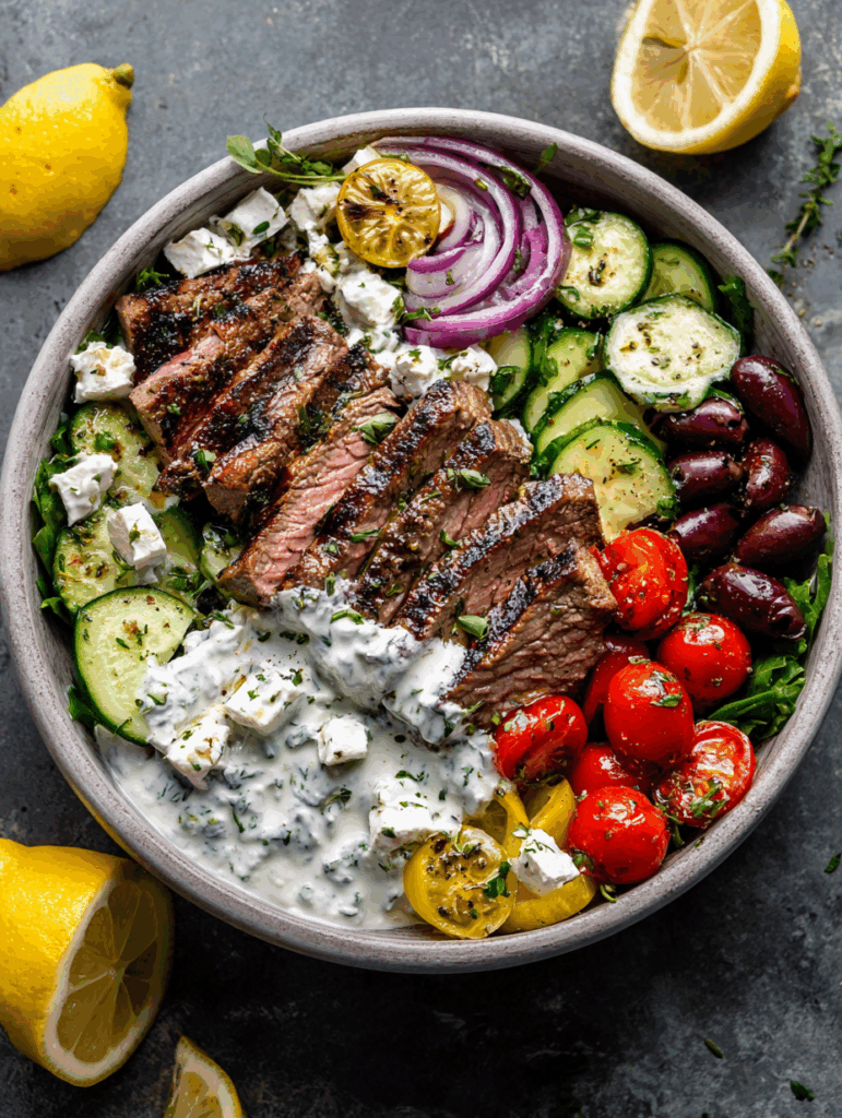Mediterranean Steak Bowl Recipe