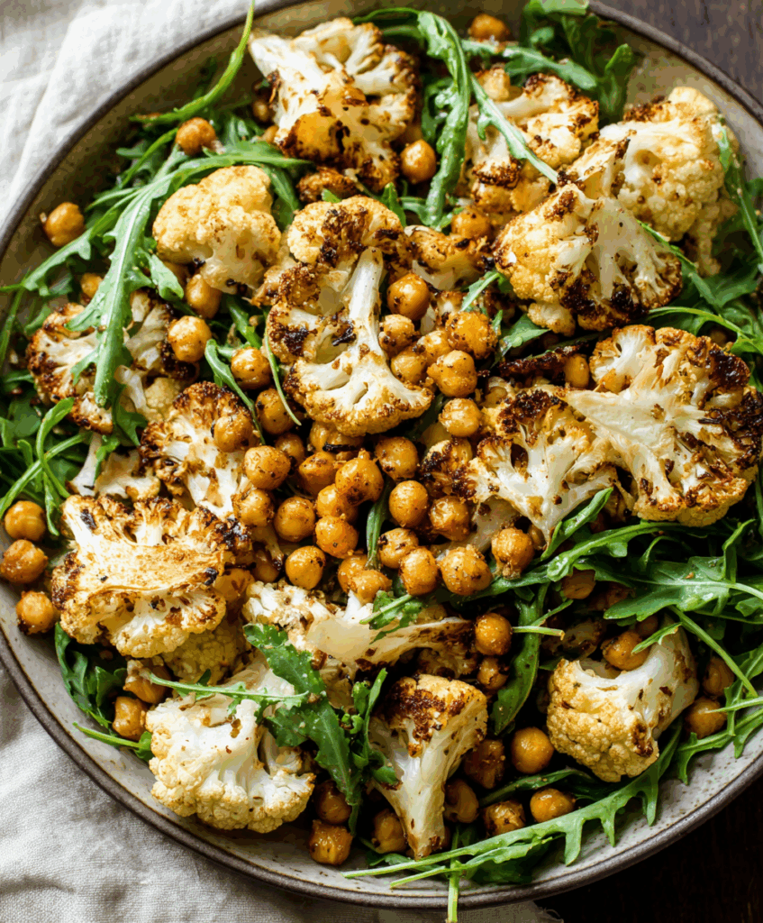 Roasted Cauliflower, Chickpea and Arugula Salad Recipe