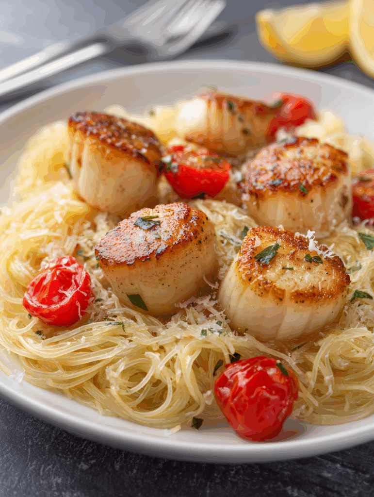 Sea Scallops with Angel Hair Pasta