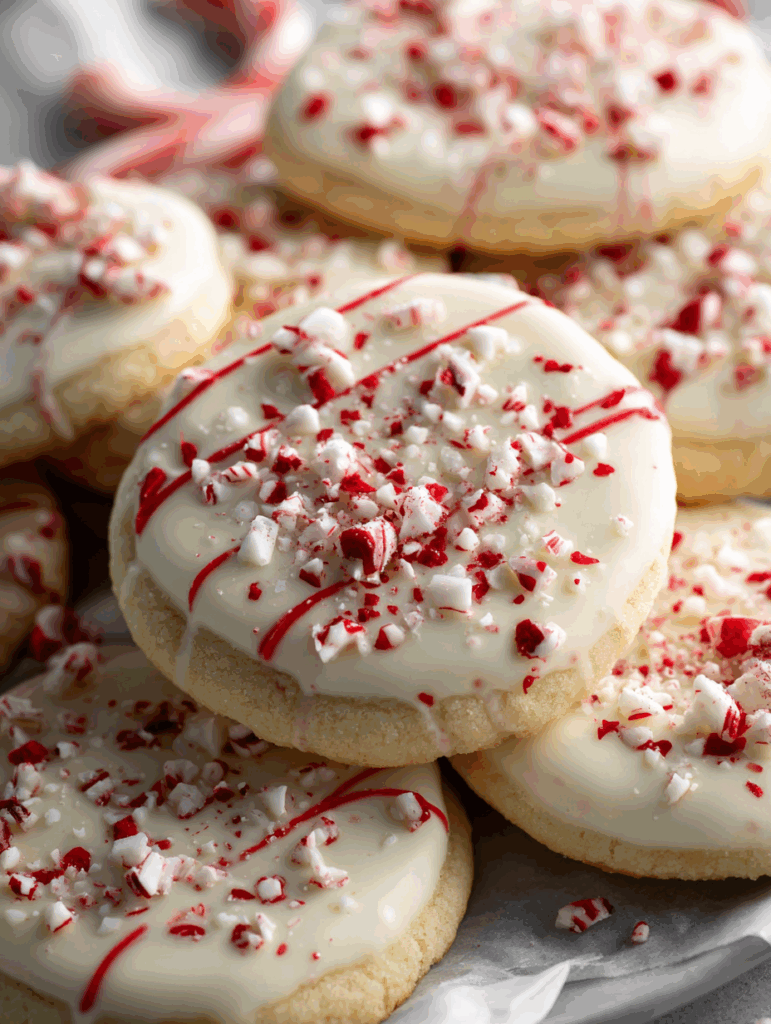 White Chocolate Dipped Peppermint Sugar Cookies Recipe