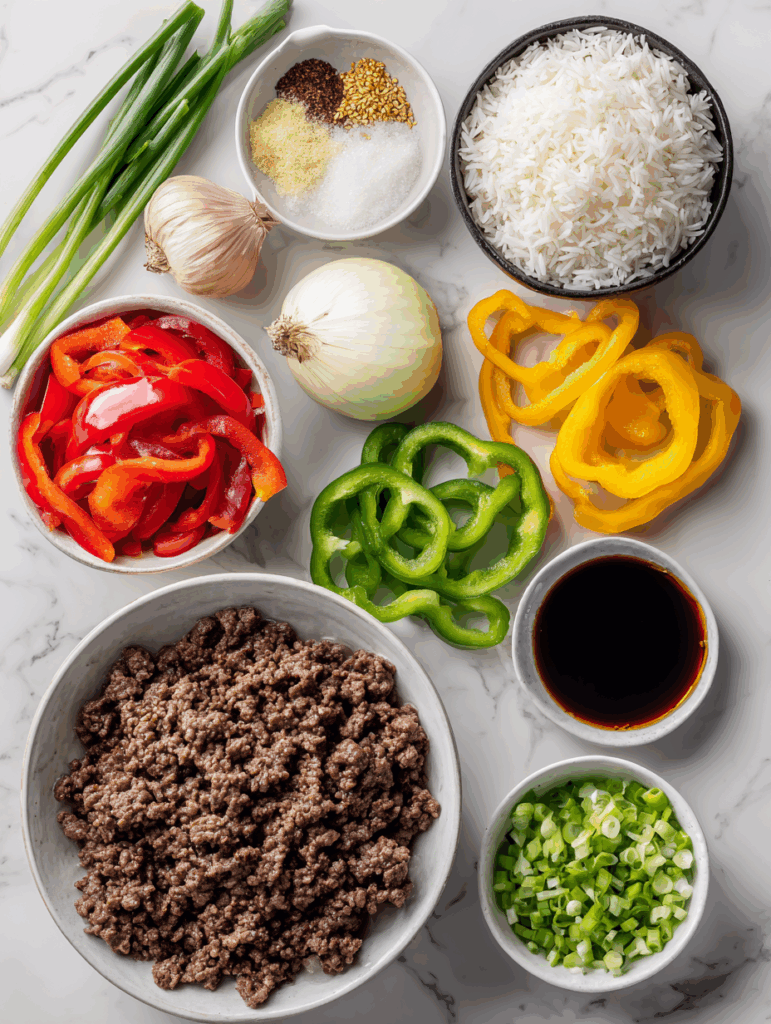 Beef and Pepper Rice Bowl Recipe