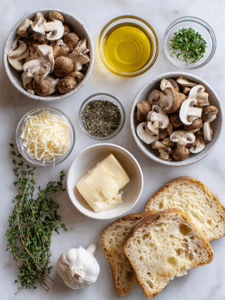 Gourmet Cheesy Mushroom and Garlic Toasts Recipe