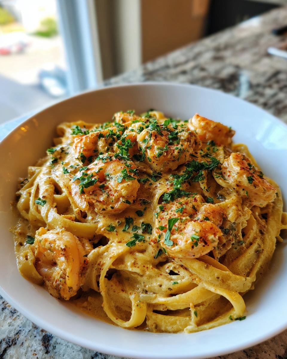 Creamy Cajun Shrimp Alfredo Pasta - detail 1