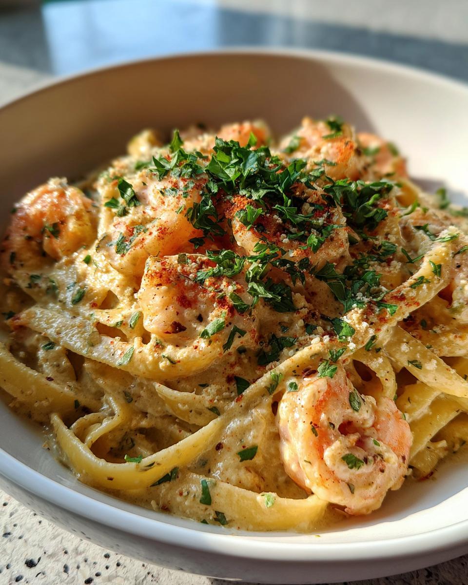 Creamy Cajun Shrimp Alfredo Pasta - detail 3
