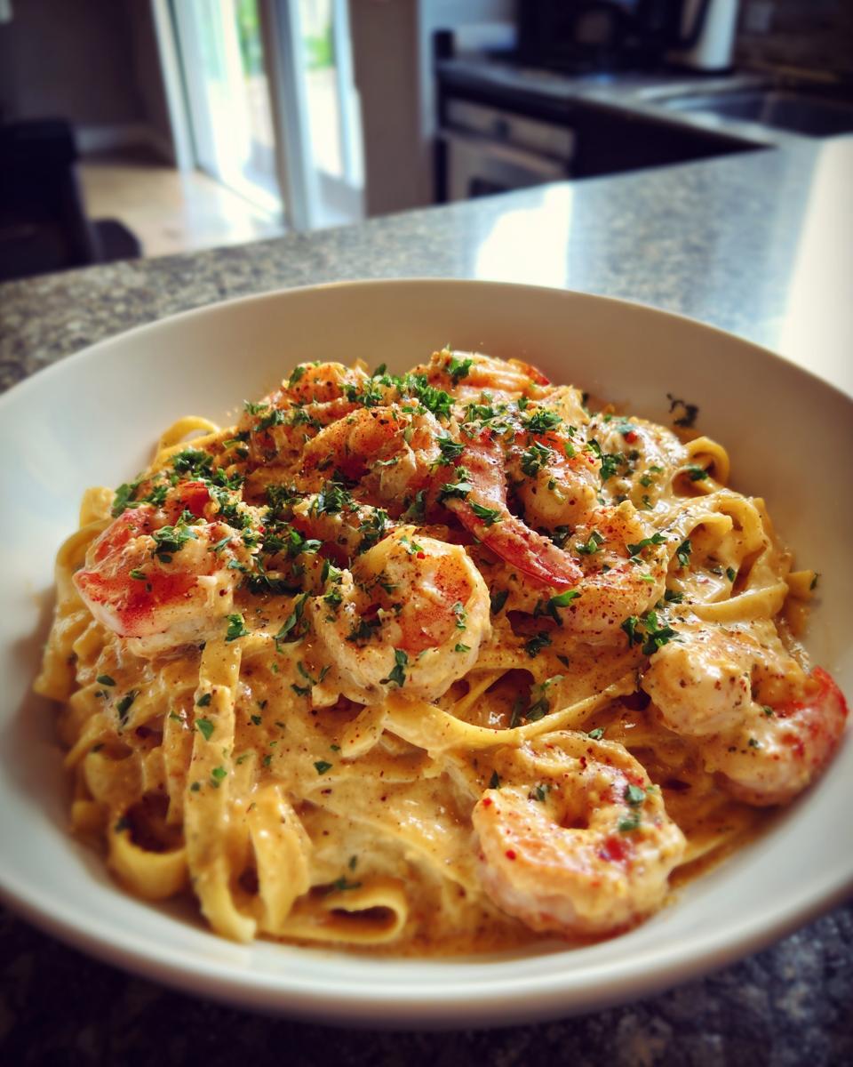 Creamy Cajun Shrimp Alfredo Pasta - detail 4