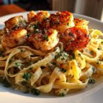 Creamy Garlic Shrimp Alfredo Pasta