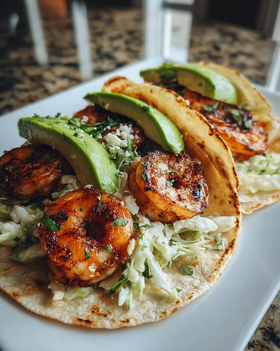 Grilled Shrimp Tacos with Cilantro Lime Slaw - detail 2