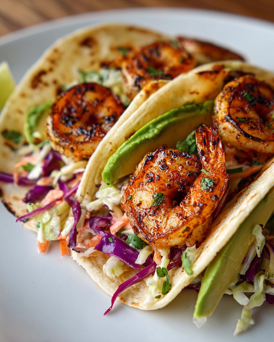 Grilled Shrimp Tacos with Cilantro Lime Slaw - detail 3