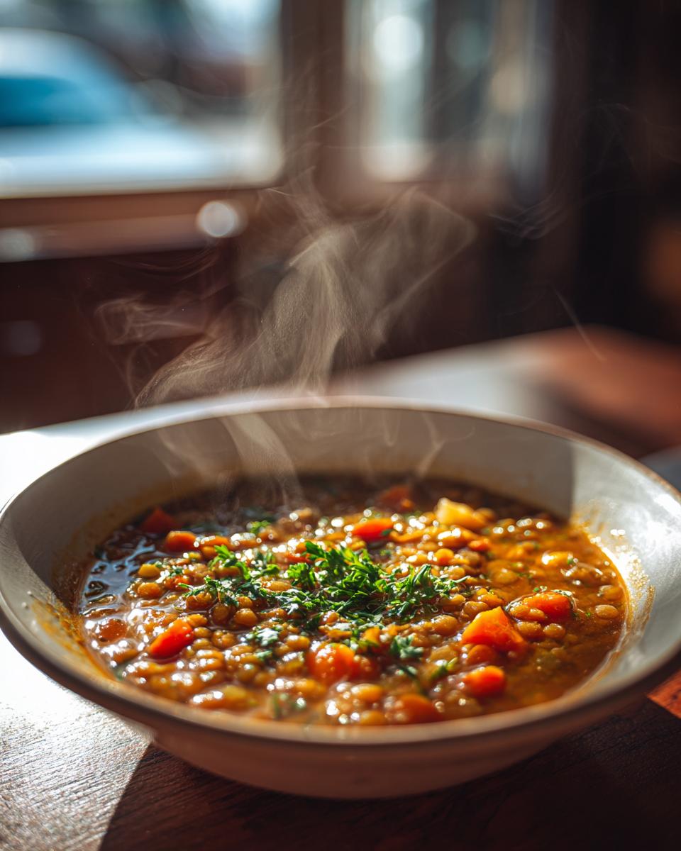 Lentil and Vegetable Soup - detail 2