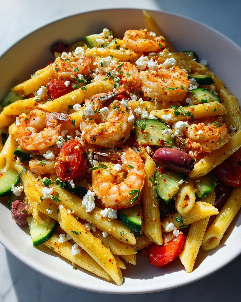 Mediterranean Shrimp Pasta Salad - detail 2