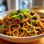 Mongolian Ground Beef Noodles