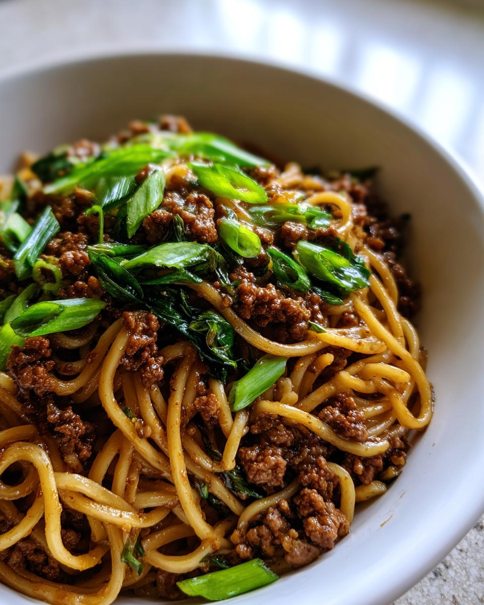 Mongolian Ground Beef Noodles - detail 2