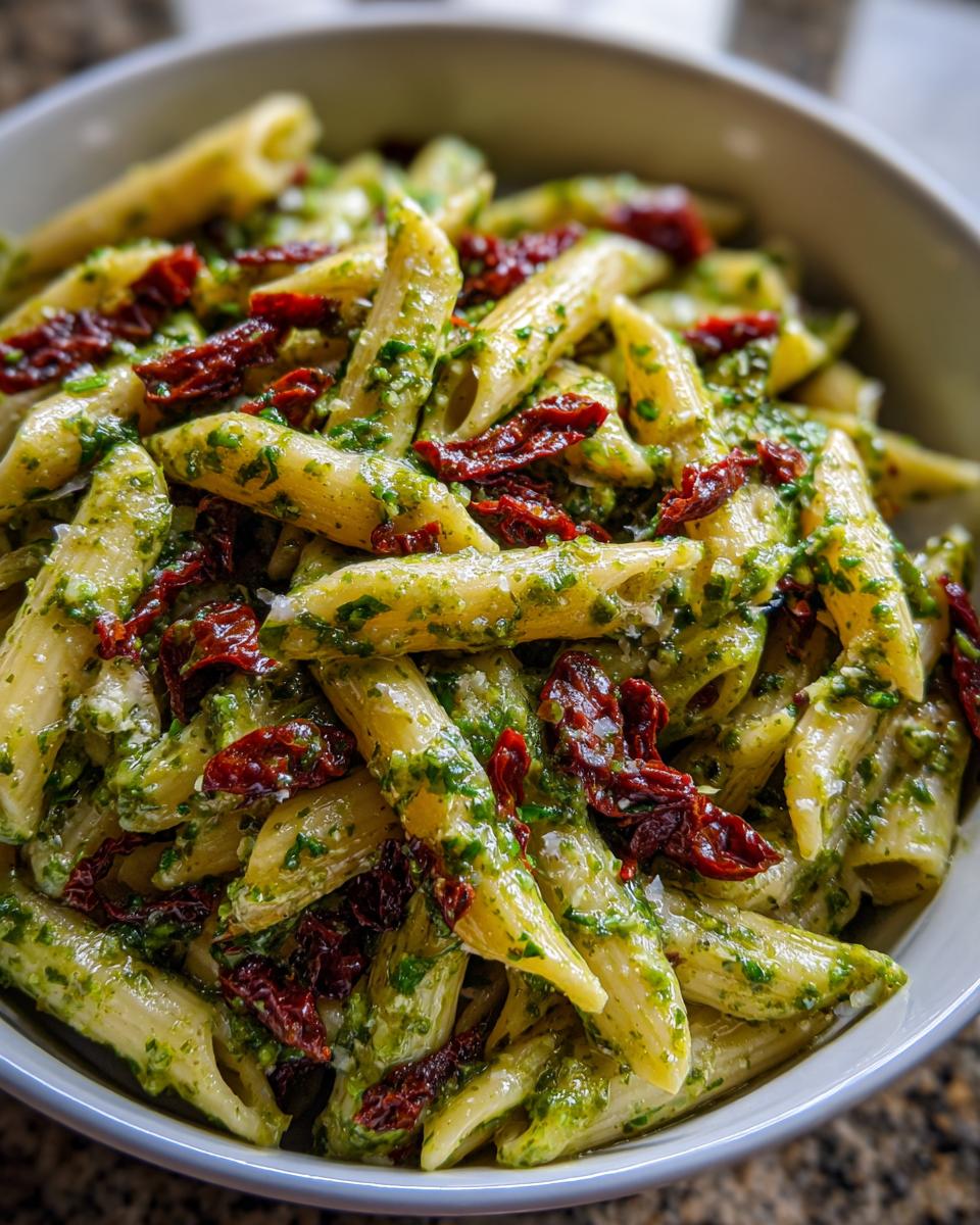 Pesto Penne with Sun-Dried Tomatoes - detail 2