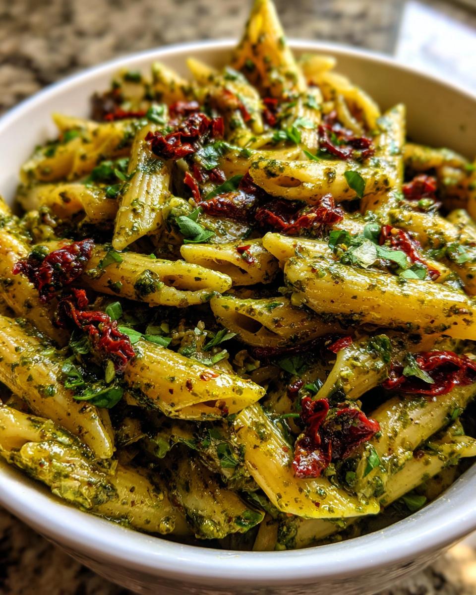 Pesto Penne with Sun-Dried Tomatoes - detail 3