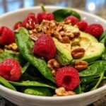 Raspberry-Spinach Salad with Avocado & Walnuts