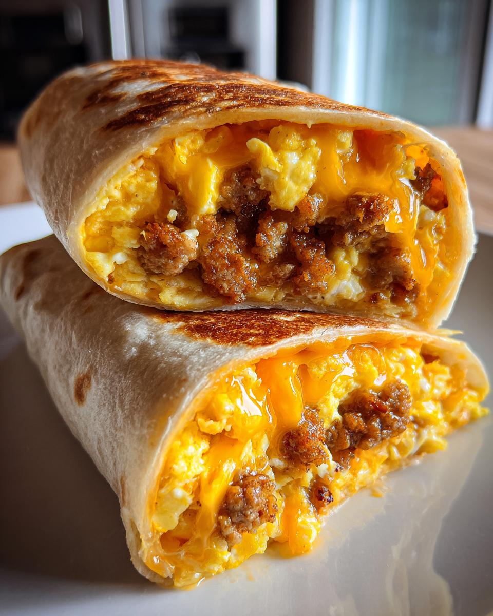 Sausage, Egg & Cheese Breakfast Burritos - detail 2