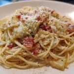 Spaghetti with Artichokes & Pancetta