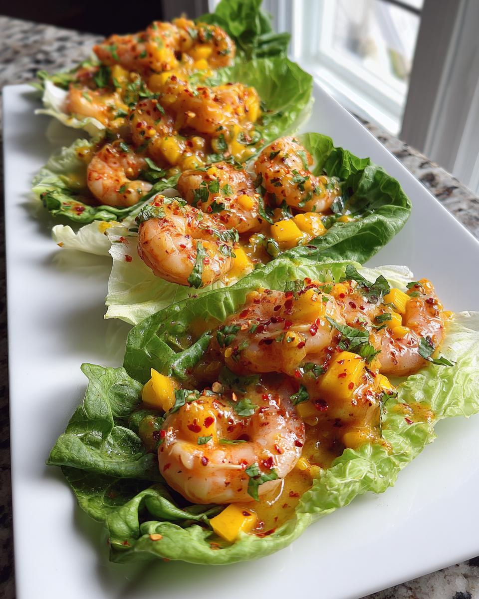 Spicy Mango Shrimp Lettuce Wraps - detail 2