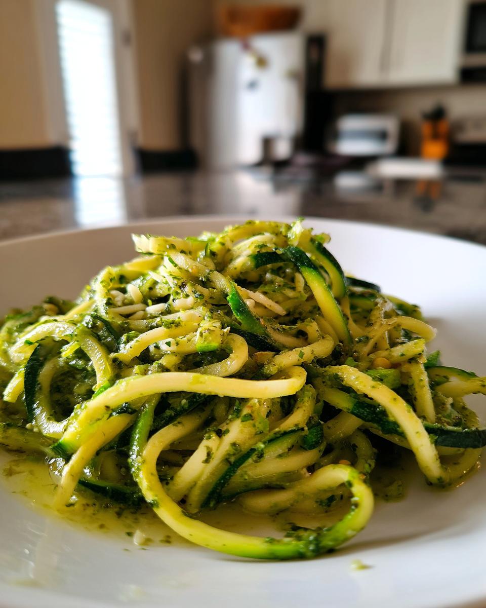 Zucchini Noodles with Pesto Sauce - detail 1