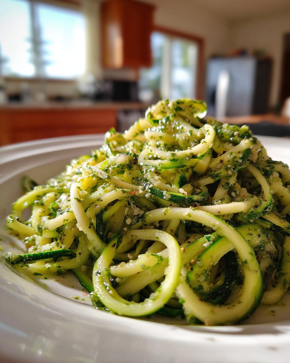 Zucchini Noodles with Pesto Sauce - detail 2