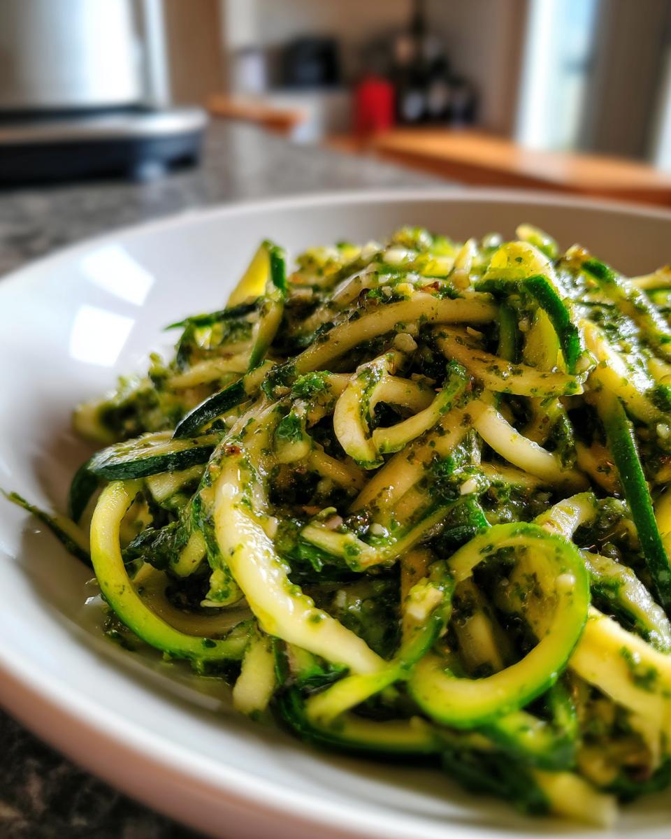 Zucchini Noodles with Pesto Sauce - detail 3
