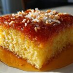 Basbousa (semolina cake with syrup)