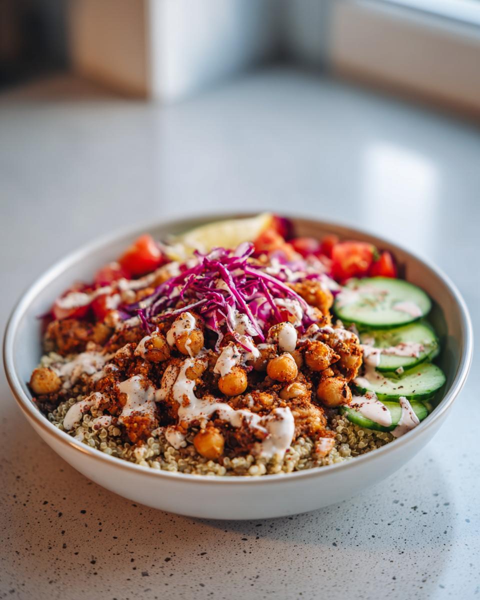 Chickpea shawarma bowls - detail 1