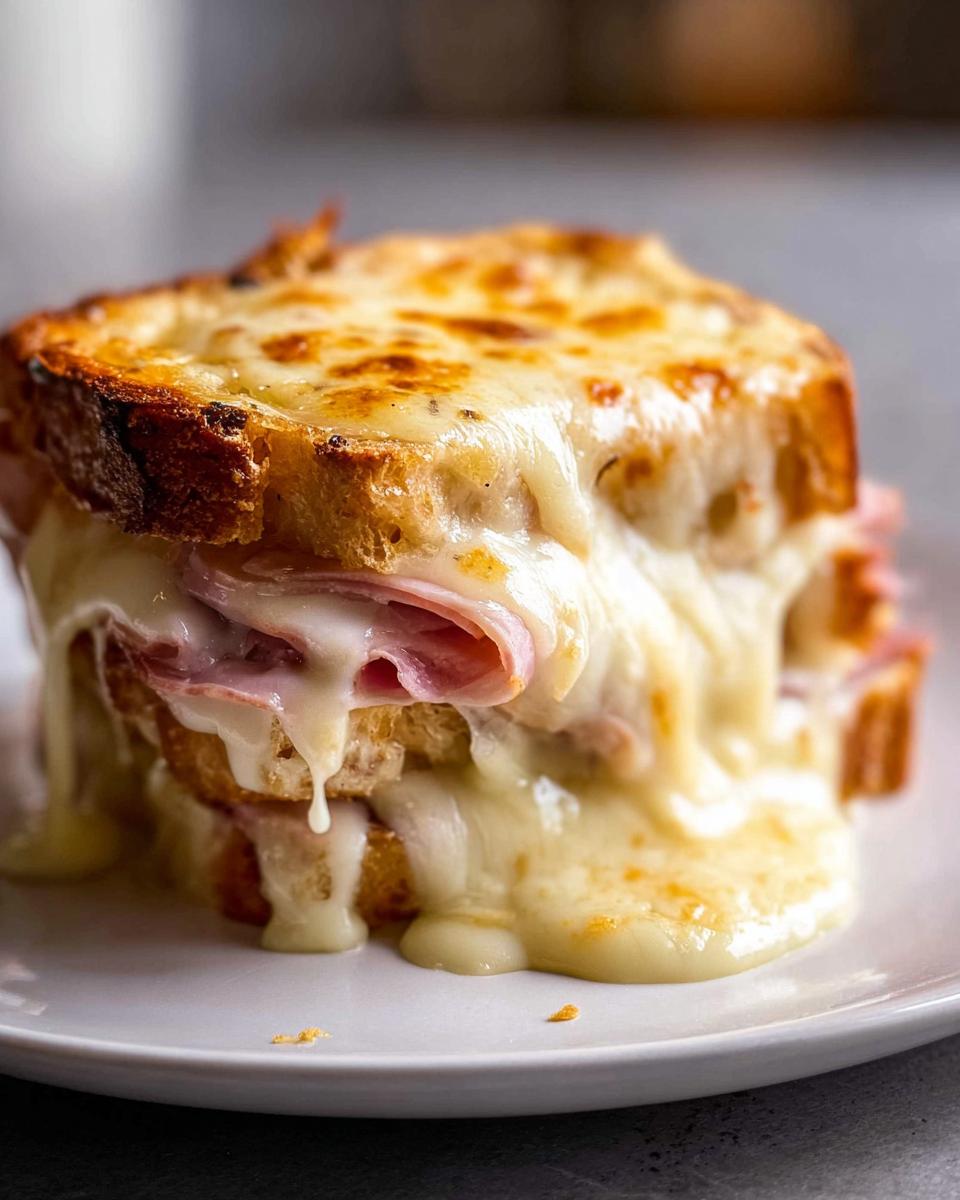 Croque monsieur (French ham‑and‑cheese sandwich with béchamel) - detail 1