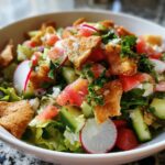 Fattoush salad with toasted pita