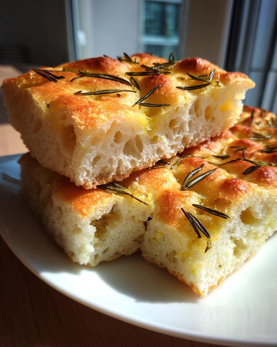 Focaccia bread with rosemary - detail 1