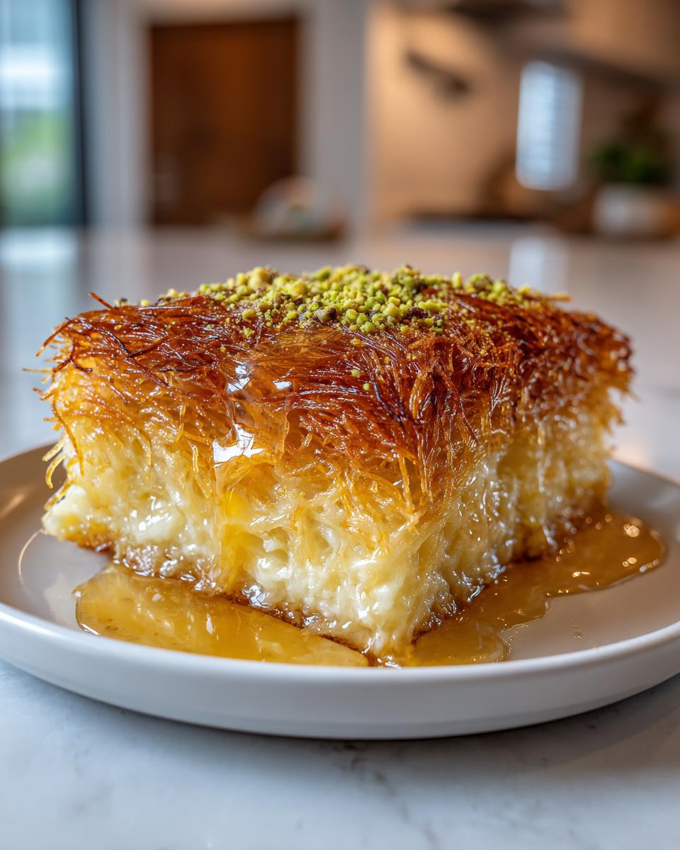 Kunafa (cheese pastry with sugar syrup) - detail 1