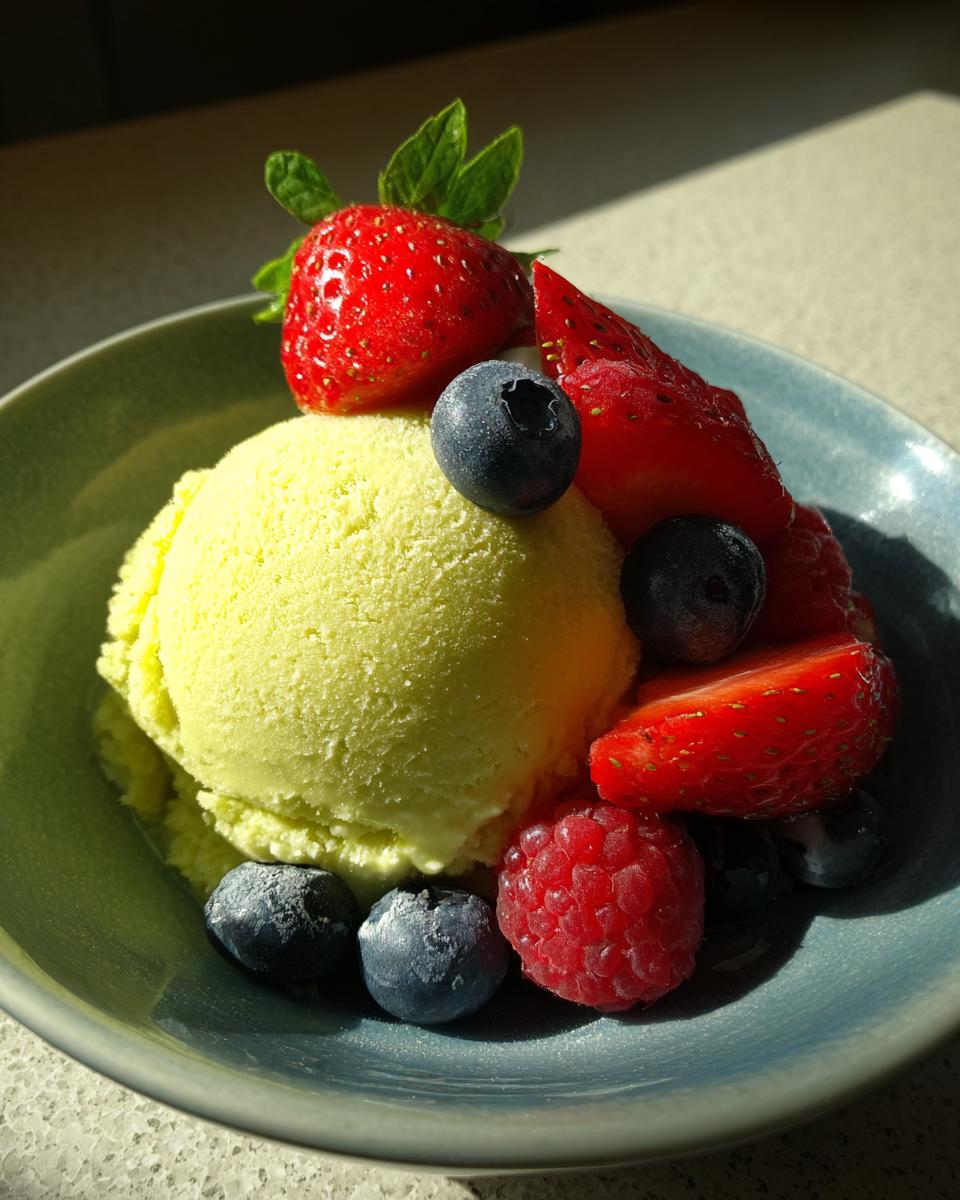 Lemon Basil Sorbet with Fresh Berries - detail 3