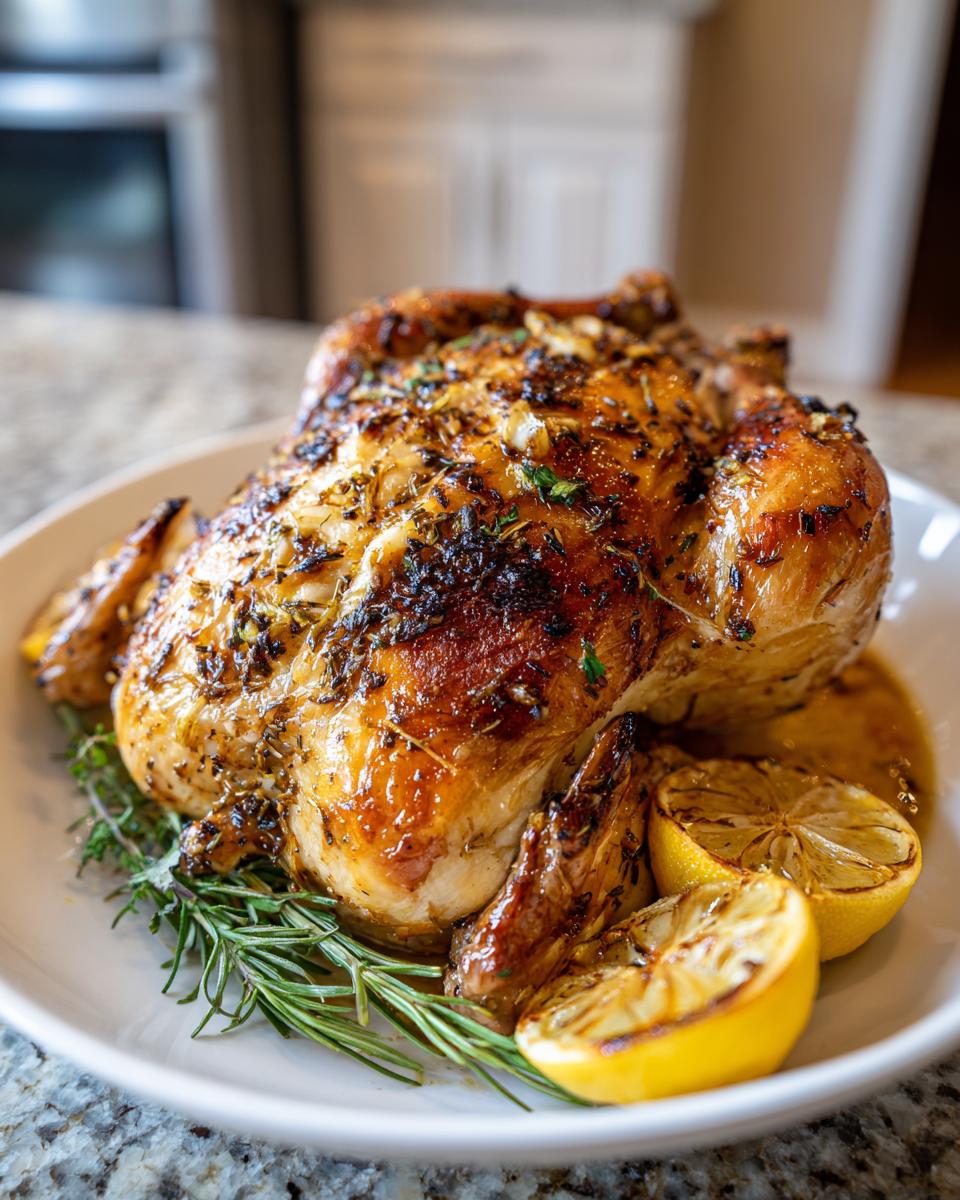 Lemon garlic roast chicken - detail 1
