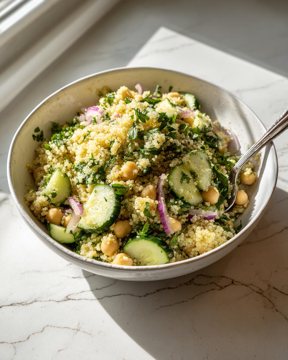 Lemon herb quinoa salad with chickpeas - detail 1