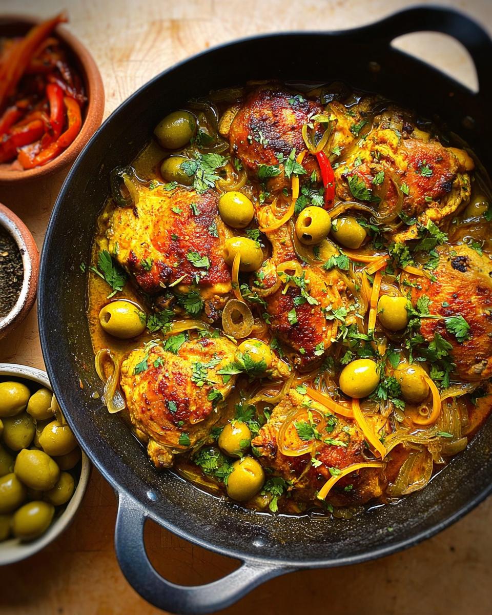 Moroccan chicken tagine with preserved lemons & olives - detail 1