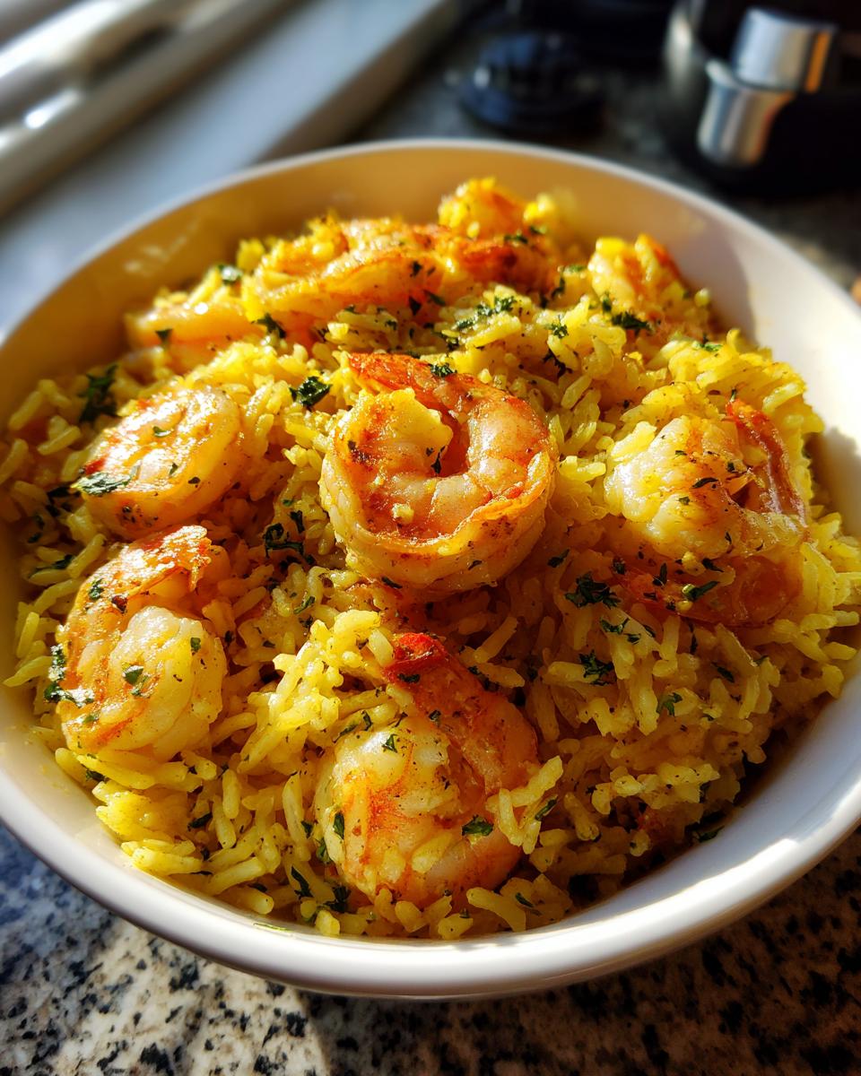 One-Pot Saffron Shrimp and Rice - detail 2