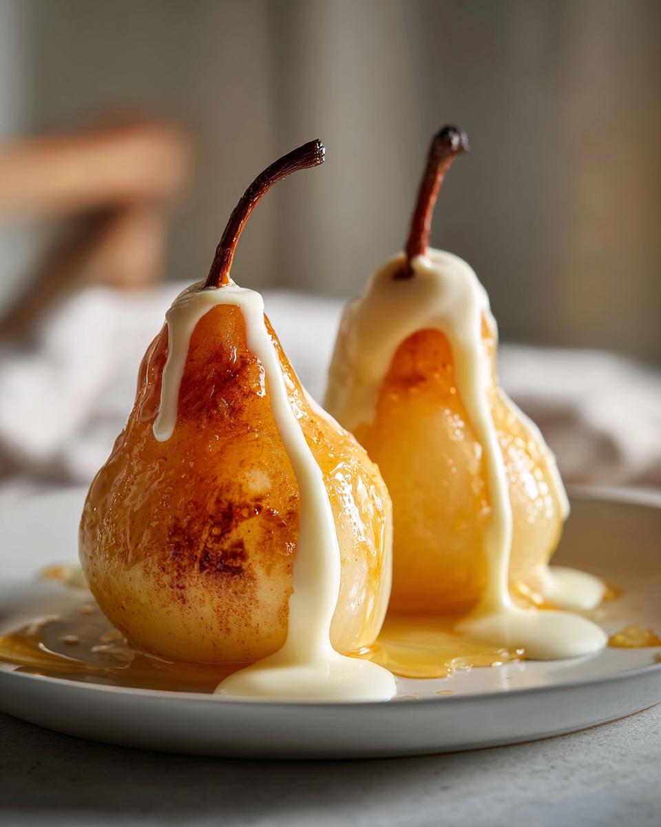 Pan-Seared Pears with Honey-Yogurt Sauce - detail 1