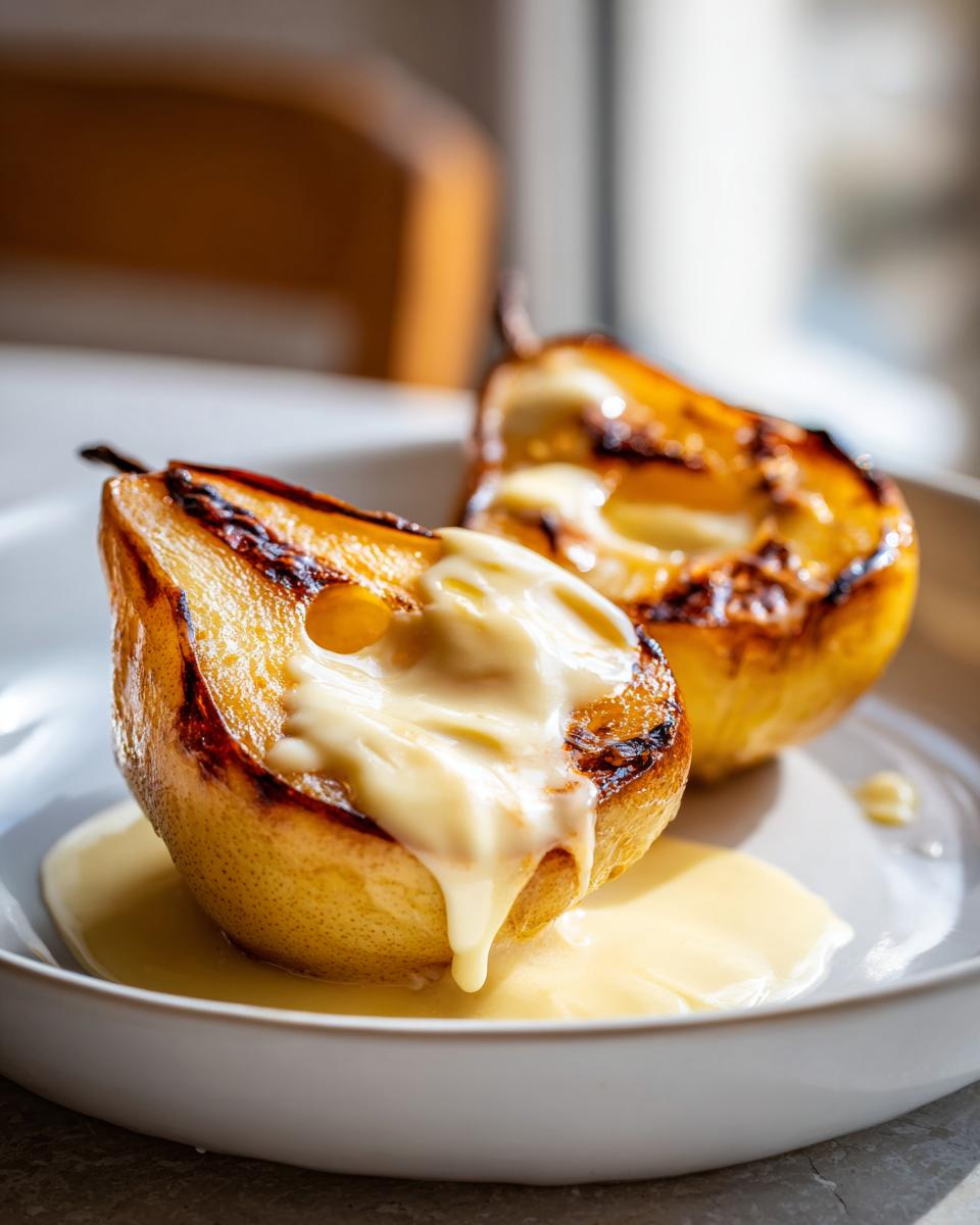 Pan-Seared Pears with Honey-Yogurt Sauce - detail 2