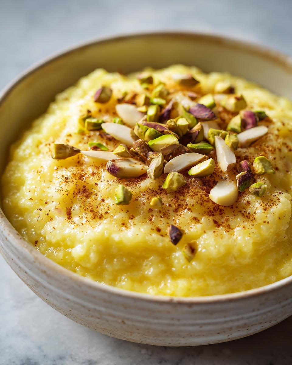 Saffron rice pudding (shole zard) - detail 1
