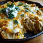 Skillet Green Chili Enchilada Bake